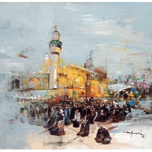 Shan Amrohvi, 18 x 18 inch, Acrylic on Canvas, Cityscape Painting, AC-SA-195